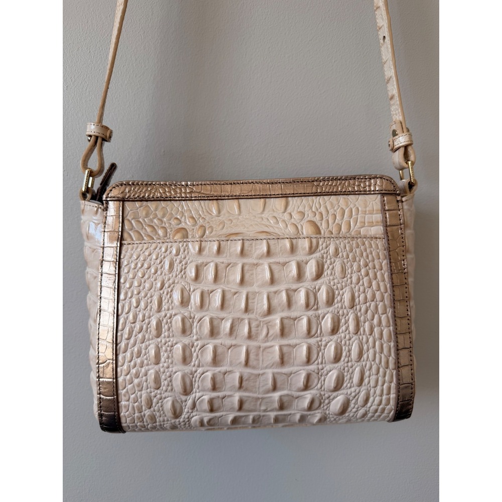 Brahmin Carrie Crossbody Bag Sunglow Dakota Snakeskin Croc Leather N67106000381 - Picture 8 of 15